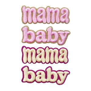 Nuevo Parche Termoadhesivo con Borde Dorado Brillante, Estilo Madre-Hijo, Bordado Exquisito Rosa, Mamá y Bebé - Product Image 1