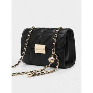 Borsa a tracolla a catena firmata da donna piccola quadrata a reticolo alla moda in pelle fodera in PVC a prova di acqua con chiusura a Zip lettera singola - Product Image 3