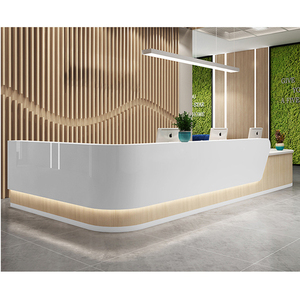 Original Factory L Shape <strong>Reception</strong> <strong>Desk</strong> Beauty Salon Hot Pink - Product Image 5