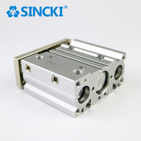 Cylindre pneumatique guidé à trois axes SINCKI MGPM12, course de 30 mm, compact, double action, haute rigidité