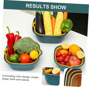 Wholesale 6-piece Kitchen Multifunctional <b>Drain</b> <b>Basket</b> for Cleaning Draining and Storing Fruits Vegetables Easy to Place Safe - Product Image 5