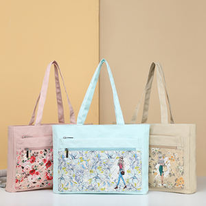 Sac à provisions pliable écologique Sac fourre-tout avec logo personnalisé Sac à provisions réutilisable léger lavable en toile de coton - Product Image 2