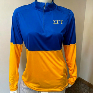 Sigma เสื้อสวมหัวปักสองสีแกมม่า Rho ผ้าโพลีเอสเตอร์สำหรับสตรีเสื้อสวมหัวปักสโมสรเสื้อออกแบบได้ตามต้องการ - Product Image 1