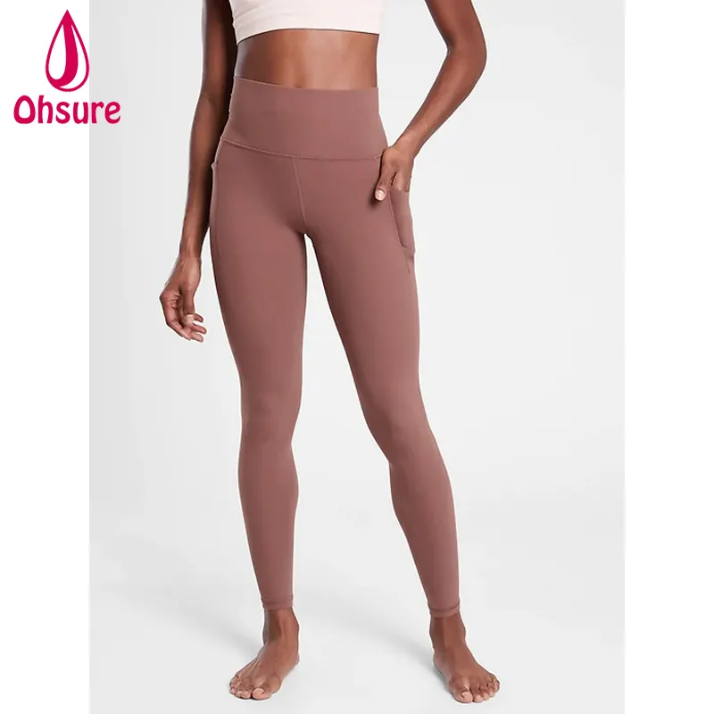 Customized Logo high waistband Stash Pocket fitness yoga tight workout pants Gym womens Yoga leggings