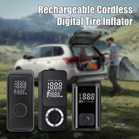 Gonfleur de pneus numérique portable 12V 4000mAh ABS à gonflage rapide 100psi avec lumière LED et fonction de batterie externe 4 aiguilles pour voiture