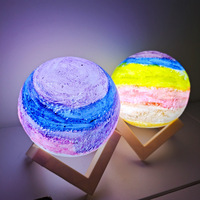 2024 chaud bricolage créatif 3D lune lumière LED bricolage Kits de peinture pour famille peinture jouets planète lune lampe veilleuse pour enfants