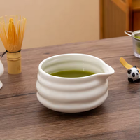 Ensemble de bols à matcha en céramique style Japandi Geling, fouet en bambou de haute qualité, couleur rose charmante, vente en gros