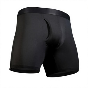 KIVOTECH Caleçons Boxers Tricotés Mi-Hauts pour Hommes, Noirs Unis, Sans Coutures, Extensibles, avec Ceinture Élastique - Product Image 3