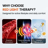 Thérapie par lumière rouge pour les douleurs au genou, masseur chauffant rechargeable pour les genoux avec batterie 5000 mAh et 6 niveaux de vibration pour les articulations