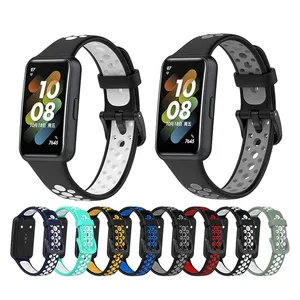Huawei Band 7 Two-color Strap TPE Sports Smart Watch Band Straps For Huawei 7 Replacement Wrist