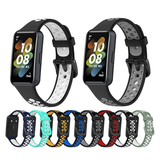 Huawei Band 7 Two-color Strap TPE Sports Smart Watch Band Straps for Huawei 7 Replacement Wrist