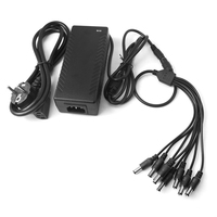 Adaptateur secteur AC 100-240V vers DC 12V 8A avec câble séparateur d'alimentation 1 à 8 pour système de caméra de sécurité, accessoires adaptateur 12v