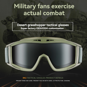Phong cách nóng ngoài trời Kính chống tác động an toàn thể thao Kính chiến thuật chụp sa mạc châu chấu m-quân sự đam mê kính đặc biệt - Product Image 3