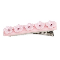 Pinces à cheveux en forme de fleur de pêche, pinces à cheveux en acrylique de haute qualité, petite fleur faite à la main pour filles, 5 pièces