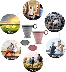 Vaso de Silicona Plegable Telescópico Ecológico Portátil de 220 ml con Logotipo Personalizable - Product Image 3