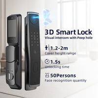 Cerradura Inteligente para Puerta con Reconocimiento Facial 3D UIELOCK QB50, Cámara con Huella Dactilar, Compatible con Puertas de Aluminio, Control Remoto por Aplicación WiFi Tuya en la Nube
