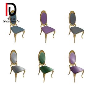 Diseño de lingote de flores doradas, cuero PU, terciopelo, pies de serpiente, acero inoxidable, hotel, banquete, evento, silla de boda - Product Image 4