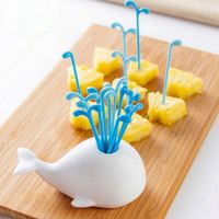K686 Schattige Beluga Witte Walvis Keukenaccessoires Kookgerei Fruit Groente Gereedschap Gadgets Voor Feest Huisdecoratie Hal Fruitvork Set