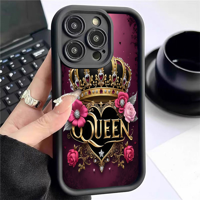 Beautiful Flower Crown Photo Print Ladder Lens Style Shockproof TPU Mobile Phone Cover Case for Iphone 13 14 15 16 17 18 Pro Max
