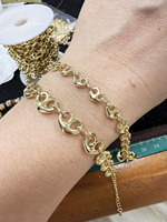 Ensemble de bijoux bracelet et collier en chaîne maille marine, motif cœur bouffant, cœur grain de café, cœur Lionheart, 6x8mm 9x12mm