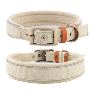Trendige Stile Weiches Fleece-Futter Langlebige Metall-Gürtelschnalle Hunde-Halsband - Product Image 6