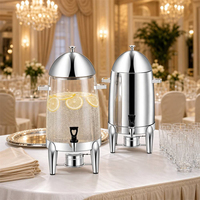 Chauffe-boissons commercial FLEY en acier inoxydable avec support à combustible et robinet de service pour restaurants, hôtels, buffets et traiteurs d'événements