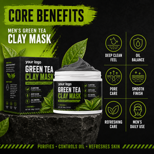 Mascarilla de Arcilla de Té Verde para Hombres con Extracto de Té Verde, Controla el Exceso de Grasa, Limpia los Poros en Profundidad, Elimina Puntos Negros, Calma el Enrojecimiento, MOQ Bajo de 50 Unidades - Product Image 5