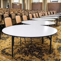 Offres Spéciales bon marché durable PVC contreplaqué Table ronde pliante Banquet Table ronde pliante