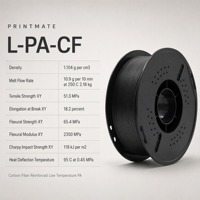 Filament d'imprimante 3D PrintMate L-PA-CF en fibre de carbone et nylon, 1,75 mm, 1 kg, faible déformation, haute rigidité, 210-260°C, pour la robotique