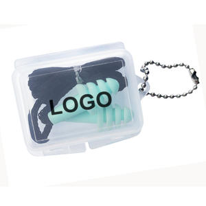 Großhandel wieder verwendbare Silikon schnur gebundene Ohr stöpsel mit benutzer definierten Logo-Fall wasserdichten Lärmschutz zum Schwimmen - Product Image 1