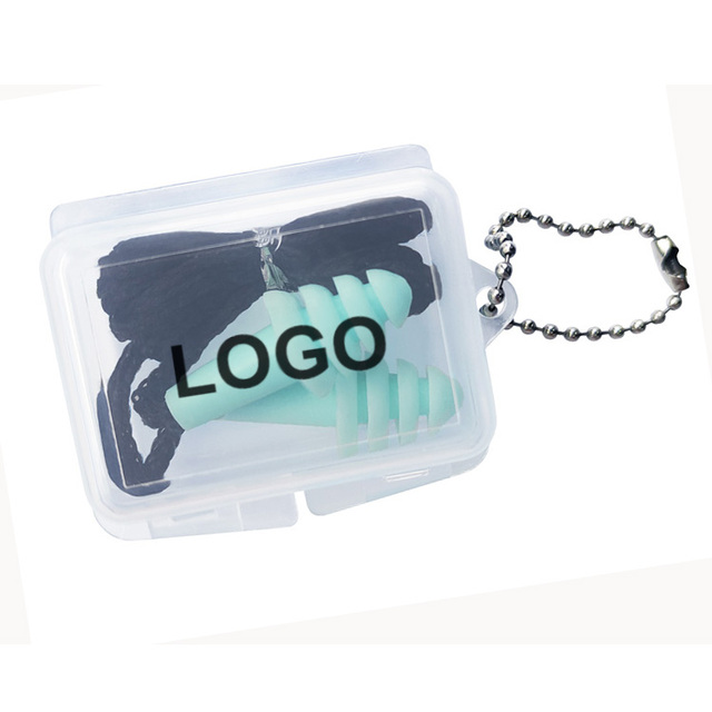 Wholesale Reusable Silicone Corded Earplugs with Custom Logo Case Waterproof Noise Protection for Swimming