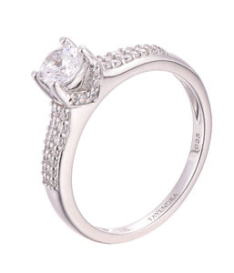 Hadiah perhiasan mewah halus kustom hadiah emas mawar 18k berlapis perak murni 925 A Zircon janji pertunangan wanita pernikahan - Product Image 4