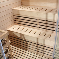 Sauna Kayu Cedar Merah ICEMEND untuk 4-6 Orang, Sauna Uap Kering Terbaik Harga Pabrik, Dropshipping