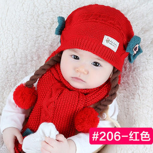 Cappello del bambino della ragazza 1 anno di età principessa primavera e di autunno di inverno del bambino del cappello della treccia di lana versione Coreana della protezione - Product Image 3
