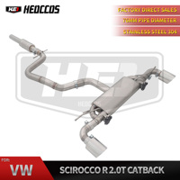 Sistema de Escape Deportivo con Válvula Electrónica para Volkswagen Scirocco R 2.0T 2008-2017, Material de Acero Inoxidable Catback