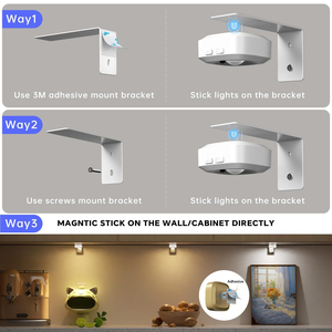 <b>Wireless</b> Rechargeable LED Puck Wall <b>Lamp</b> Remote Control 3000K-6500K Color Temp Dimmable & Timer Modern Design Wall-Mounted - Product Image 5