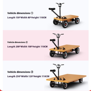 Chariot de transport électrique à quatre roues, chariot à plateau électrique, chariot à main, véhicule de transport, camion à plateau à quatre roues - Product Image 4
