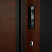 Porte d'entrée extérieure en alliage d'aluminium de style moderne, anti-effraction, personnalisée, pour villa de luxe, hôtel
