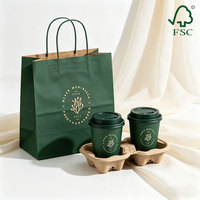 Plateau porte-boissons en pulpe de papier moulée biodégradable avec porte-gobelet détachable pour boissons chaudes et froides, idéal pour les cafés et les services de livraison de repas