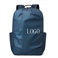 Mochila escolar impermeable de PU con logotipo personalizado, de gran capacidad, unisex, para computadora portátil, para viajes, estudiantes y uso empresarial.