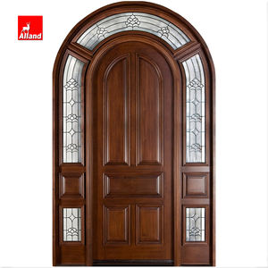 Porte pivotante en <span class=keywords><strong>bois</strong></span> de teck traditionnel moderne, Double entrée, arc décoratif d'<span class=keywords><strong>extérieur</strong></span>, pour l'entrée avant de la maison - Product Image 6