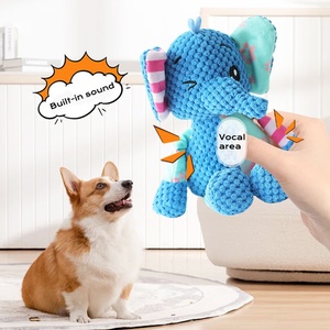 Jouet à mâcher interactif pour chien, style animal mignon, en peluche, avec couineur, jouet à mâcher pour chien, en peluche, avec papier froissé, résistant aux morsures, pour nettoyer les dents - Product Image 1