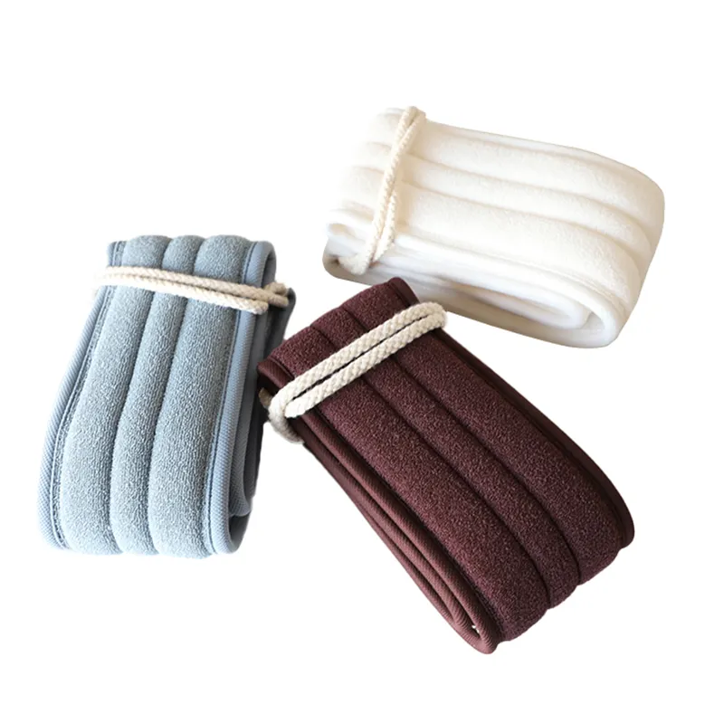 Esfoliador de toalha personalizado, toalha esfoliante traseira para banho, banho e esponja