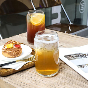 Vente en gros de gobelets à cola en verre CL506 500ML, grande capacité, simple paroi, en verre borosilicate de haute qualité, en forme de canette, pour boissons froides - Product Image 1