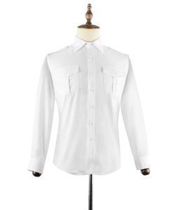 Camicia Casual bianca pilota uniforme per gli uomini manica lunga e corta traspirante per la stagione primaverile per i capitani delle compagnie aeree - Product Image 4