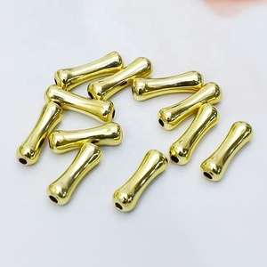 Perles tubulaires en forme d'os de 9 mm en laiton plaqué or 18 carats de haute qualité, breloques, entretoises, pendentifs, fournitures et accessoires pour la fabrication de bijoux DIY - Product Image 1