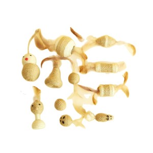 Sisal Cat Toy Set Cartoon Mouse Cylindrical <b>Ball</b> Combination Boredom Buster Interactive Pet Toy - Product Image 2