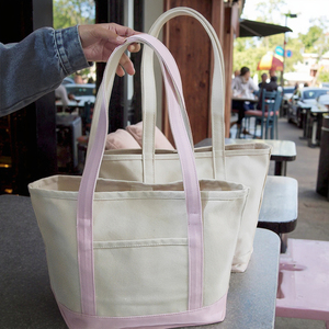 Biểu Tượng Tùy Chỉnh Kích Thước Quá Khổ Lớn Màu Tím Lilac Bãi Biển Quà Tặng Mua Sắm Tote Túi Với Dây Kéo Túi Nút - Product Image 6