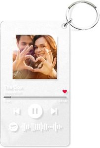 Personnalisé Personnalisable Imprimé Chanson Plaque Musique Porte-clés Verre Cadre Photo Saint Valentin Cadeau Porte-clés Porte-clés Acrylique - Product Image 5