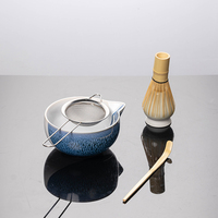 Nouveau bol à matcha en céramique de style Japandi écologique, outils pour la maison, tasse à matcha japonaise, mélangeur, ensemble à thé